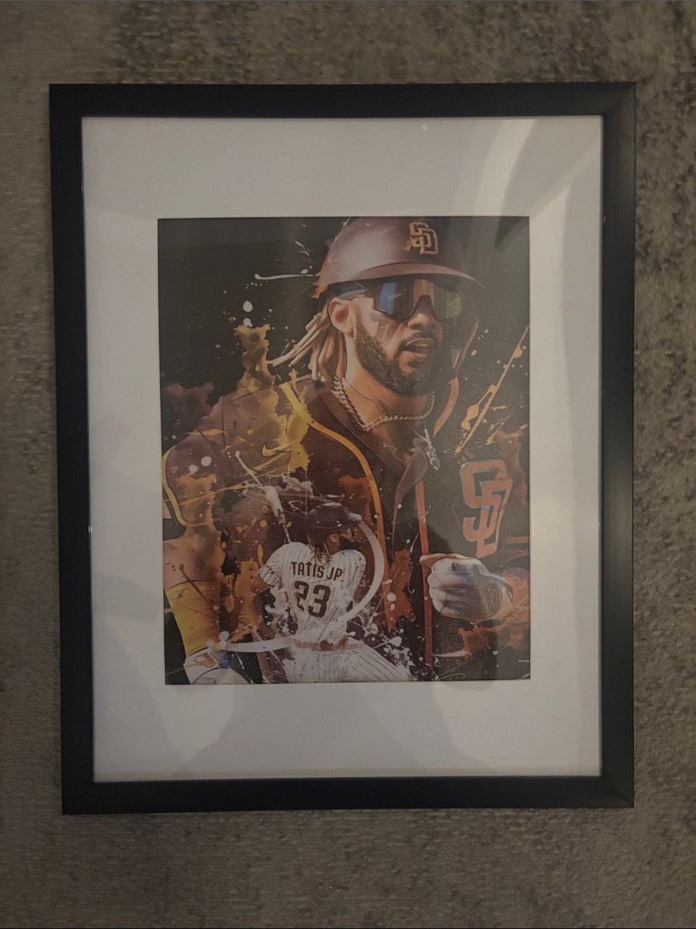 Framed San Diego Padres Wall Art Print in Black and Gold